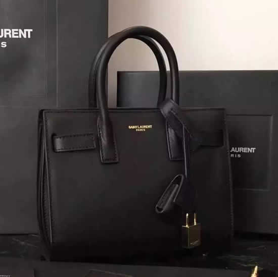 Replica Saint Laurent Nano Sac De Jour Bag In Black Leather